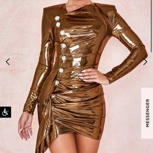 House of CB gold metallic Gaby dress